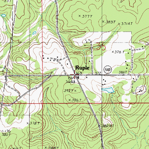 Topographic Map of Ruple, LA