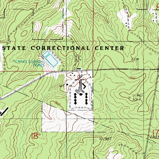Topographic Map of David Wade Correctional Center, LA