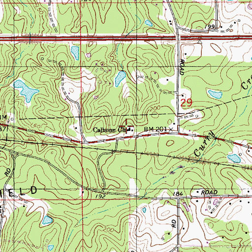 Topographic Map of Calhoun Church, LA