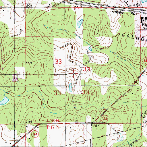 Topographic Map of Calhoun Gas and Oil Field, LA