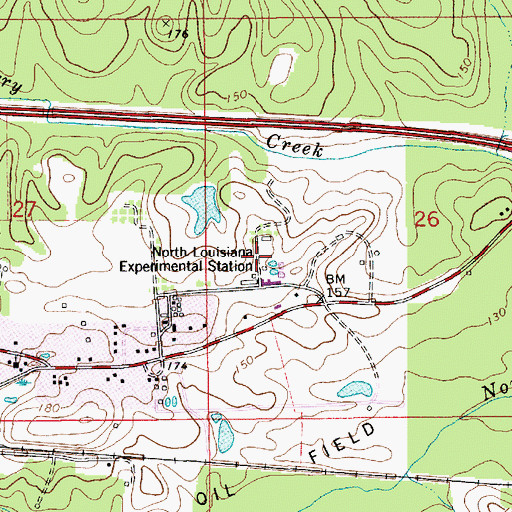 Topographic Map of North Louisiana Experimental Station, LA