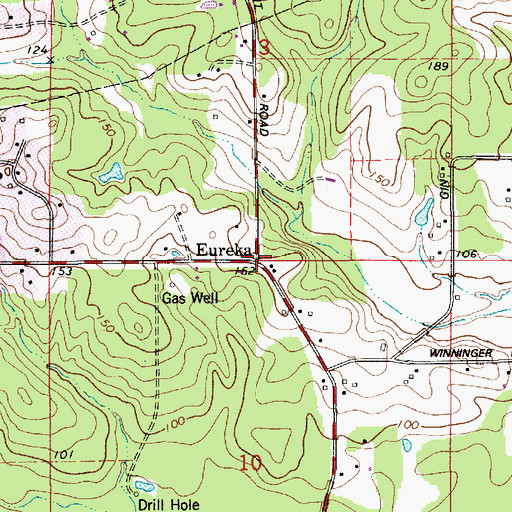 Topographic Map of Eureka, LA