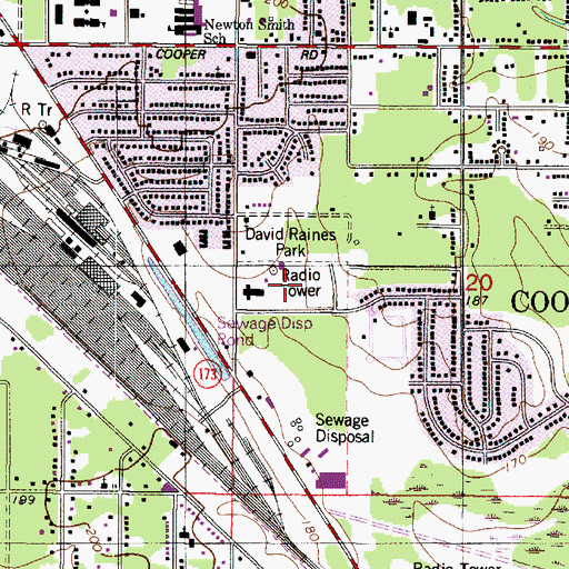 Topographic Map of David Raines Park, LA