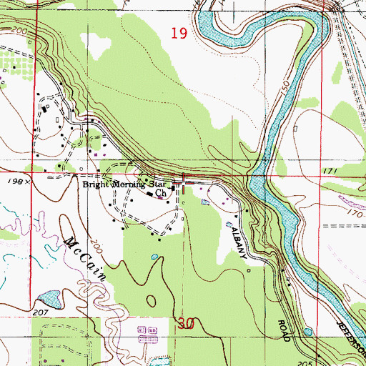 Topographic Map of Center Point School (historical), LA