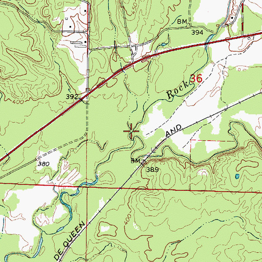 Topographic Map of Rock Creek, AR