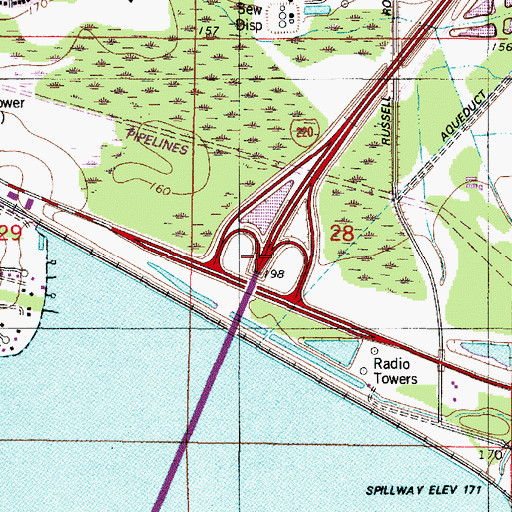 Topographic Map of Interchange 5, LA
