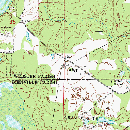 Topographic Map of Bistineau Gasoline Plant (historical), LA