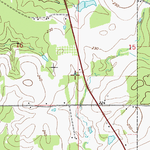 Topographic Map of Adams Church (historical), LA