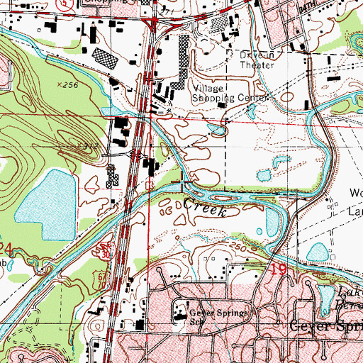 Topographic Map of Rock Creek, AR