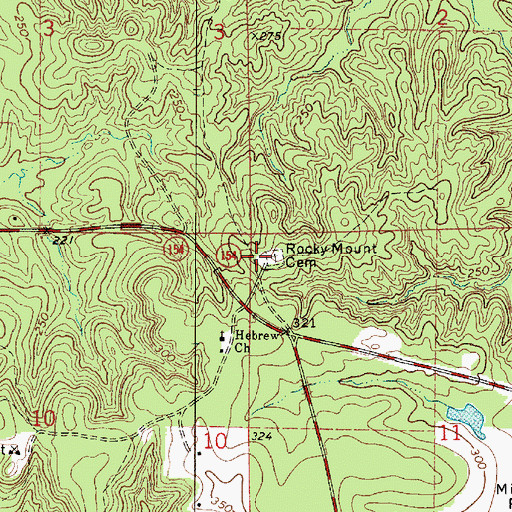 Topographic Map of Rocky Mount Church (historical), LA
