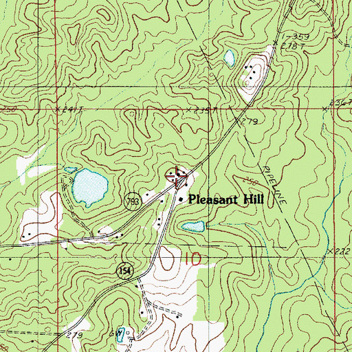 Topographic Map of Pleasant Hill, LA