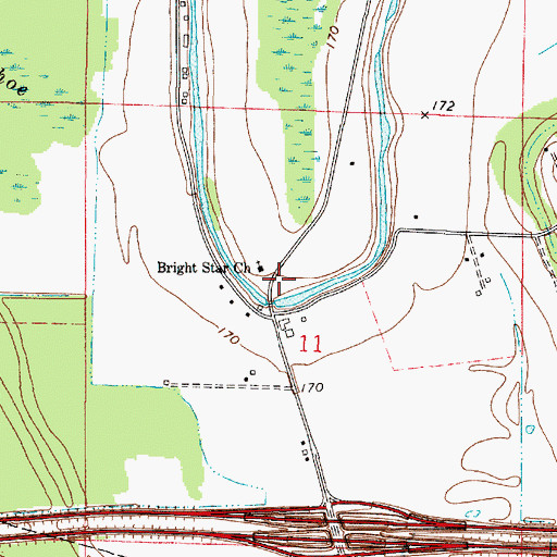Topographic Map of Willow Chute Church (historical), LA