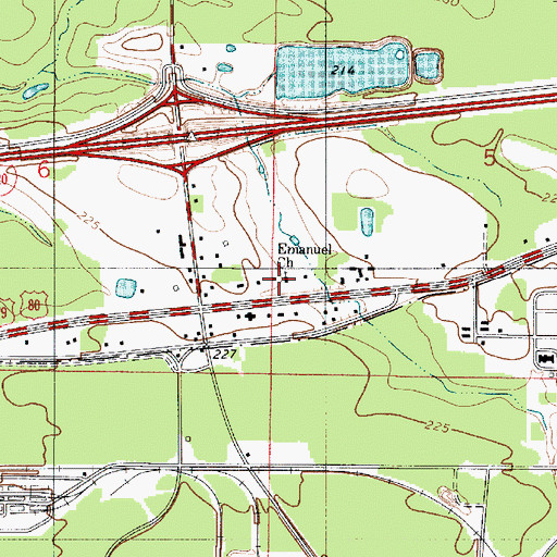 Topographic Map of Emanuel Church, LA