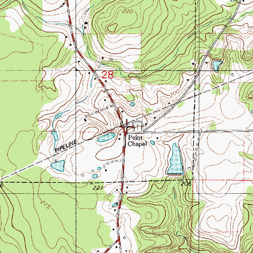 Topographic Map of Point Chapel, LA