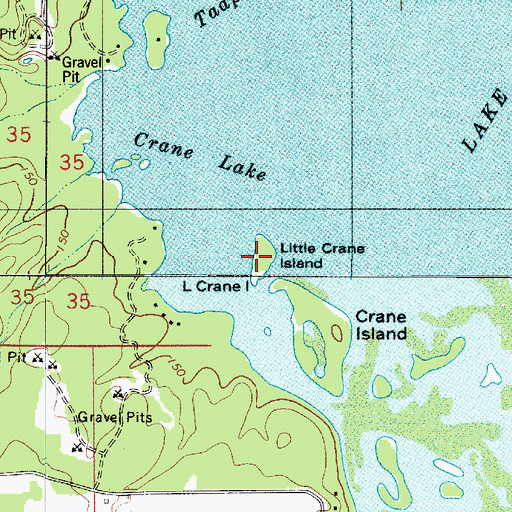 Topographic Map of Little Crane Island, LA