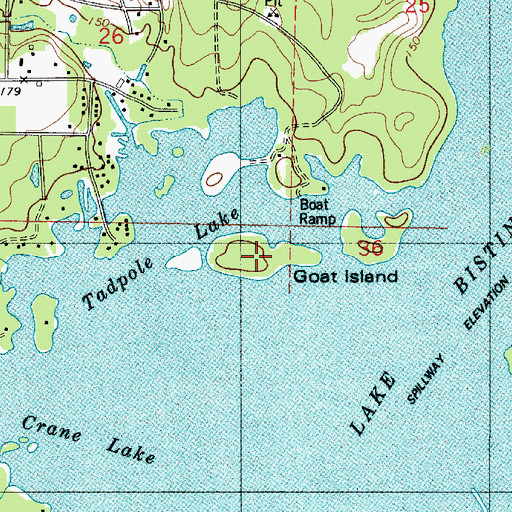 Topographic Map of Goat Island, LA