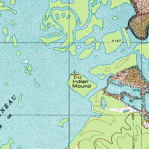 Topographic Map of Indian Mound, LA
