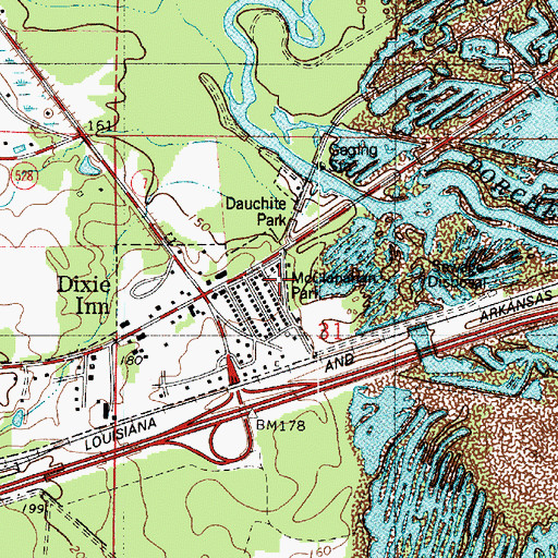 Topographic Map of McClanahan Park, LA