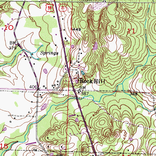 Topographic Map of Rock Hill, AR