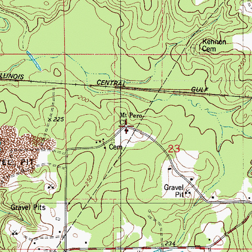 Topographic Map of Mount Pero Church, LA