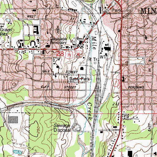 Topographic Map of Babb Park, LA