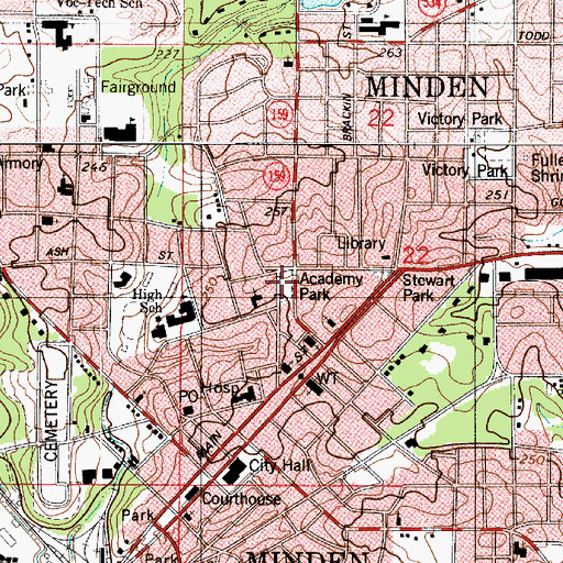 Topographic Map of Academy Park, LA