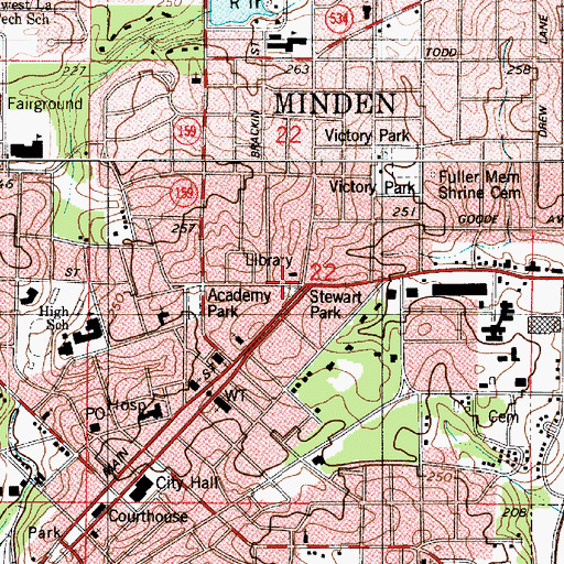 Topographic Map of Stewart Park, LA