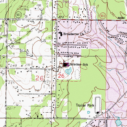 Topographic Map of Evangel Christian Academy School, LA