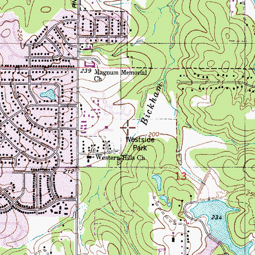 Topographic Map of Westside Park, LA