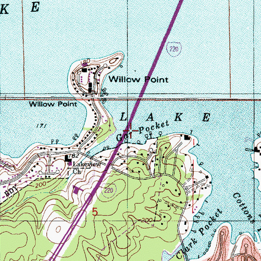 Topographic Map of Gar Pocket, LA