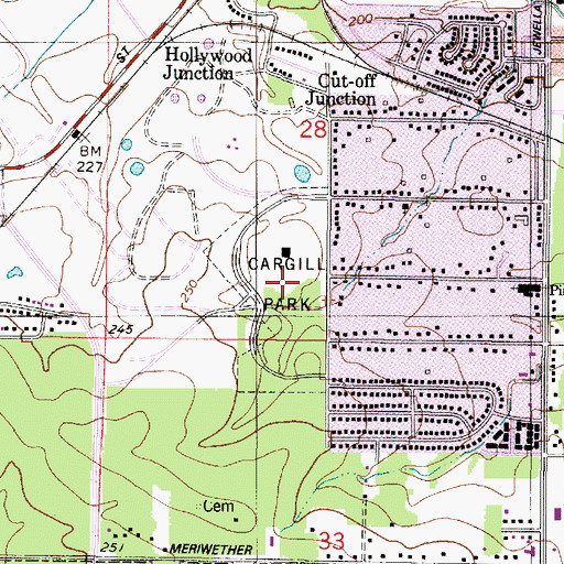 Topographic Map of Cargill Park, LA