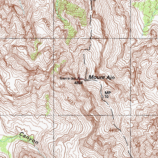 Topographic Map of Mount Ajo, AZ