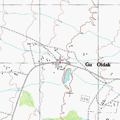 Topographic Map of Gu Oidak, AZ