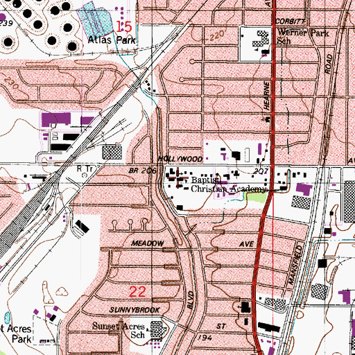 Topographic Map of Baptist Christian Academy, LA