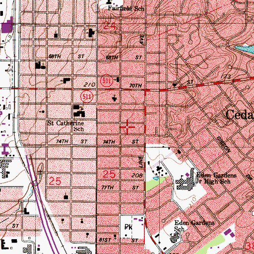 Topographic Map of Thornhill Junior High School (historical), LA
