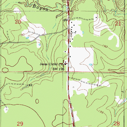 Topographic Map of Jesus Christ Church, LA