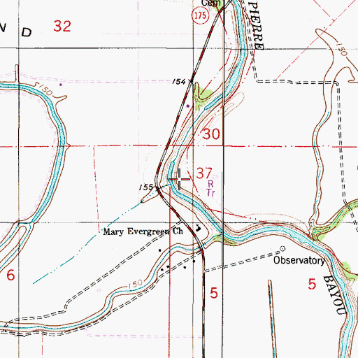 Topographic Map of New Light Church (historical), LA
