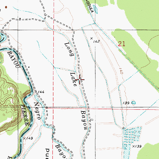 Topographic Map of Goose Island School (historical), LA