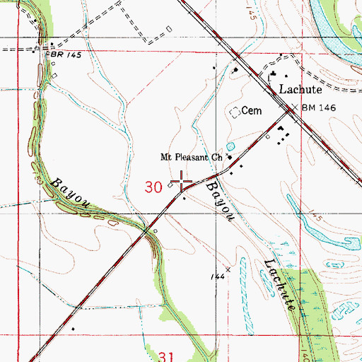 Topographic Map of Campo Bello School (historical), LA