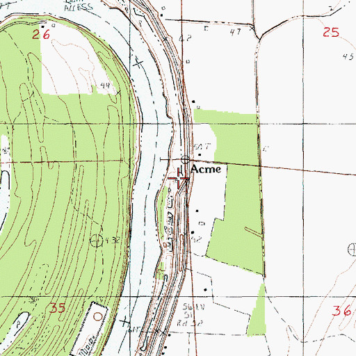 Topographic Map of Acme, LA