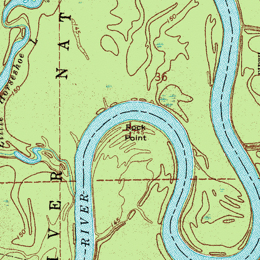 Topographic Map of Rock Point, AR