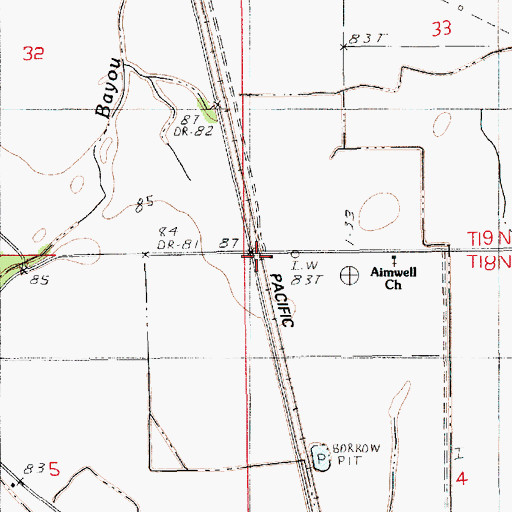 Topographic Map of Bordenax, LA