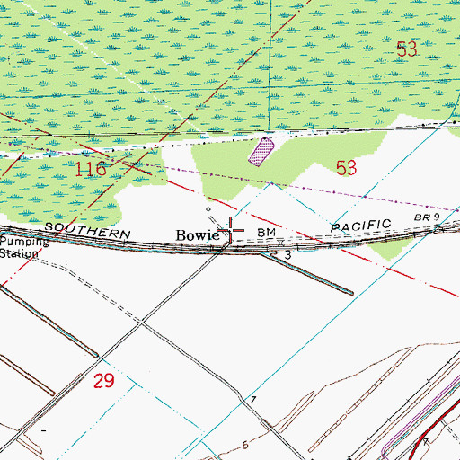 Topographic Map of Bowie, LA