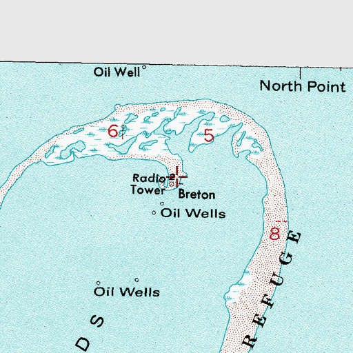 Topographic Map of Breton, LA