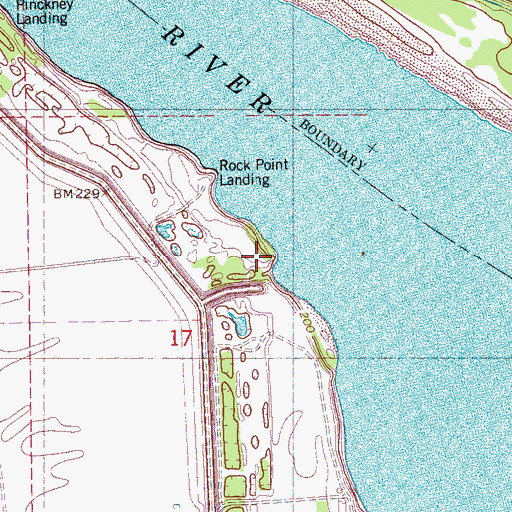 Topographic Map of Rock Point Lodge, AR