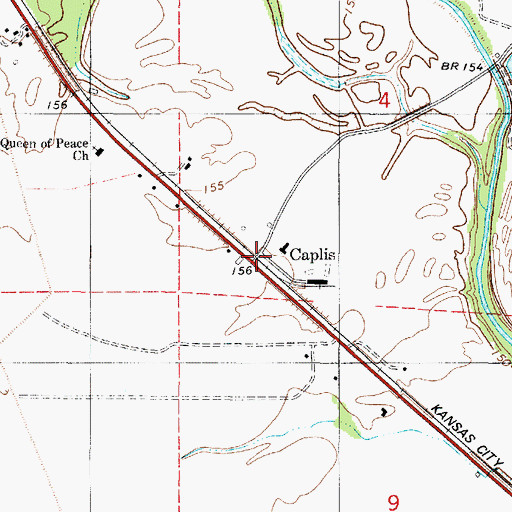 Topographic Map of Caplis, LA