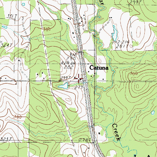 Topographic Map of Catuna, LA