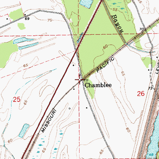 Topographic Map of Chamblee, LA