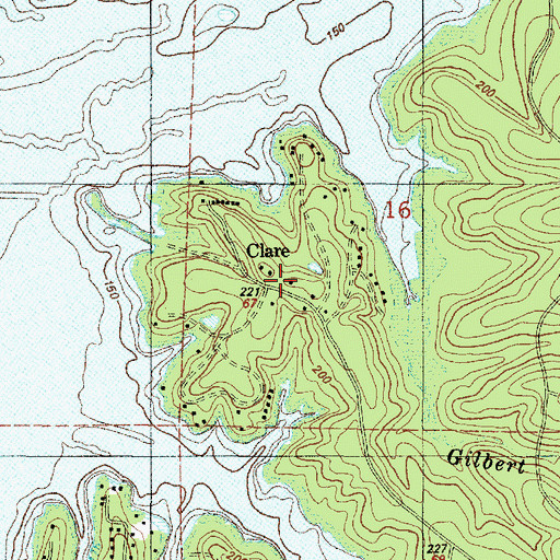 Topographic Map of Clare, LA