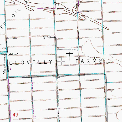 Topographic Map of Clovelly Farms, LA